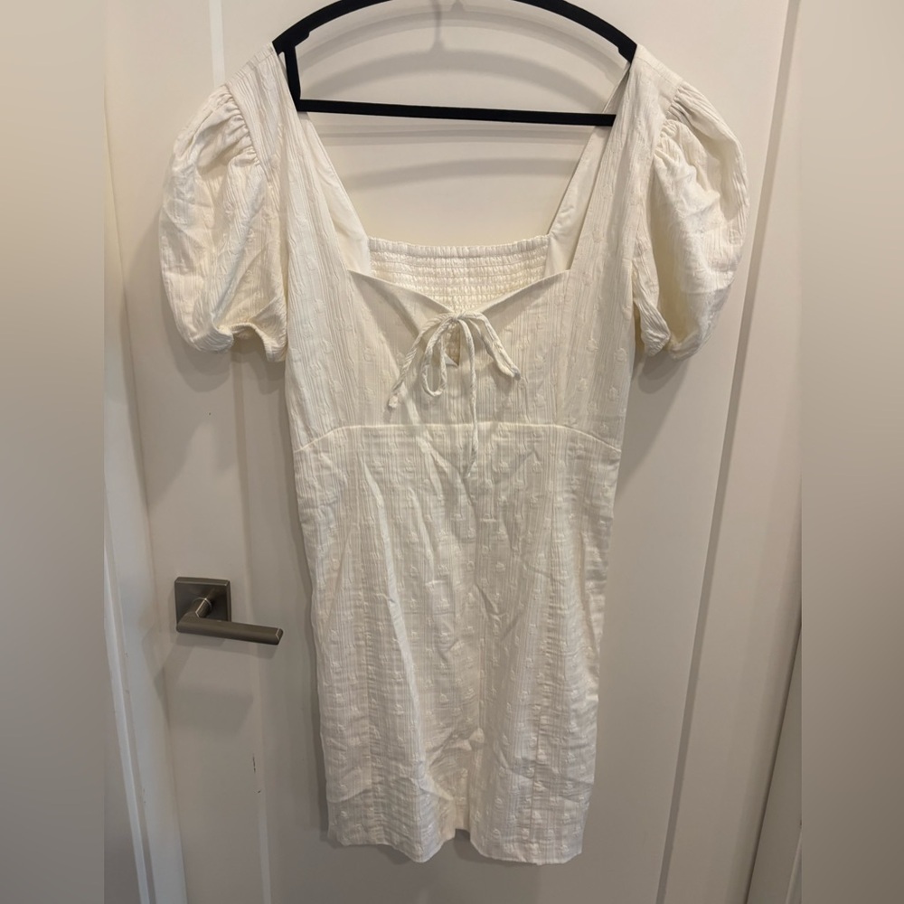 MAEVE WHITE PUFF SLEEVE DRESS - Picture 2 of 9